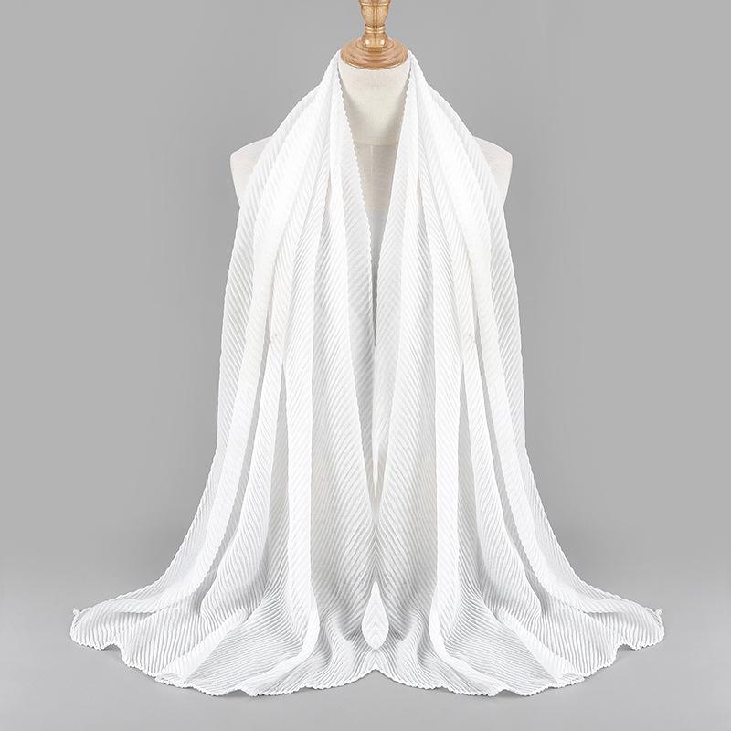 Women Plain Cotton Scarf Head Hijab Wrap Solid Full Cover-up Shawls Foulard Femme Headband Crinkle Muslim Hijabs Store 2024 NEW