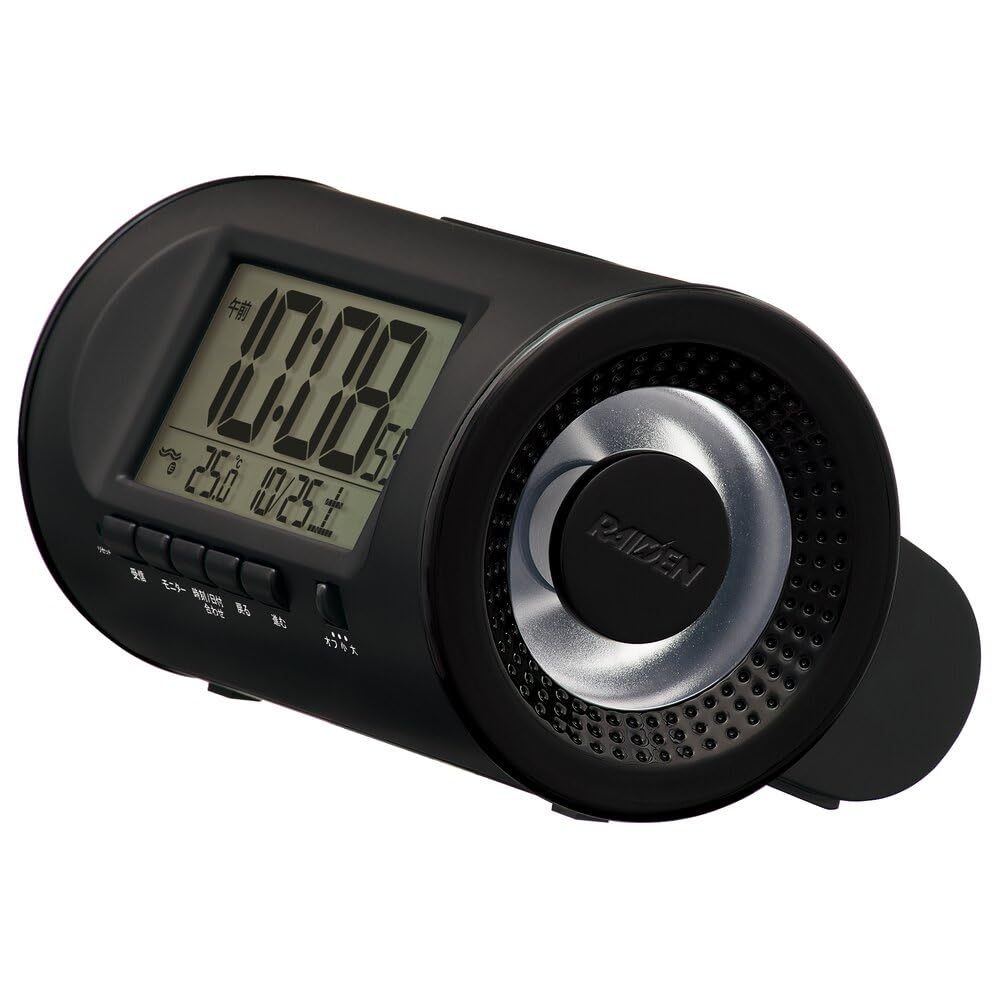 Seiko Clock NR540K Digital Alarm Loud PYXIS 81 x 138 x 99mm Clock, Volume, Black, RAIDEN,