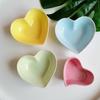 Ceramic Heart-Shaped Dessert Bowl Kids - Cute Hand-Painted INS Style Snack Dish Microwave Safe Multiple Colors