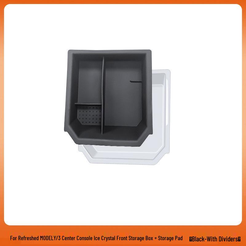 Tesla Model Y/3 Center Console Ice Crystal Silicone Storage Box (Double-Layer, Refresh Version)