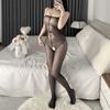 Sexy Sex Stockings Open Gear No-take-off Mesh Coat Hollow One-piece Fishing Net Hand-torn Pure Desire Large Size Uniform Temptation Combination