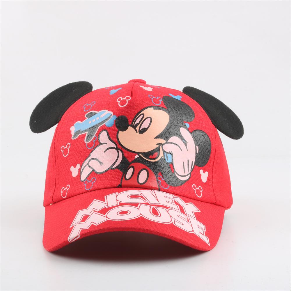 Disney Mickey and Minnie Baseball Cap Sun Protection Breathable Knitted Sun Hat Outdoor Casual Style Crochet Baseball Cap