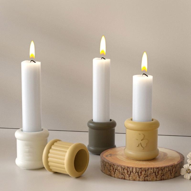 Silicone Cylinder Candle Holder Mould for Resin Craft and Decorative Candle Base Making