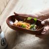 Ornaments Snacks Dried Fruits And Vegetables Solid Wood Boat-Shaped Rectangular Snack Plate Sushi Plate