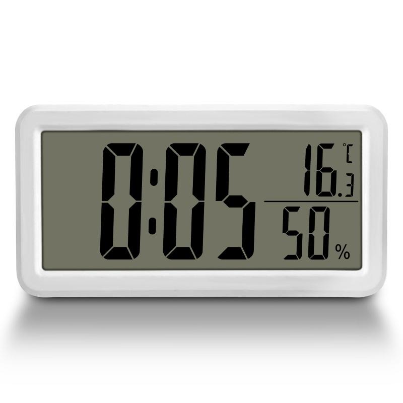 Digital Alarm Clock MAX/MIN Temperature Humidity Date Display Battery Powered Snooze Table Clock 12/24H Wall-mounted LCD Clock