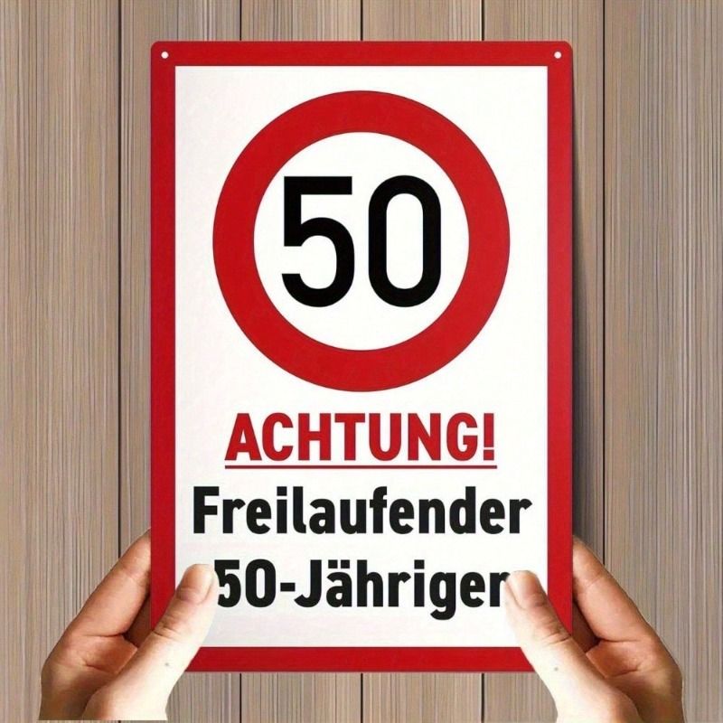 Vintage Metal Poster Wall Art, Souvenir for 50 Year Old Driver, Funny Garage Sign