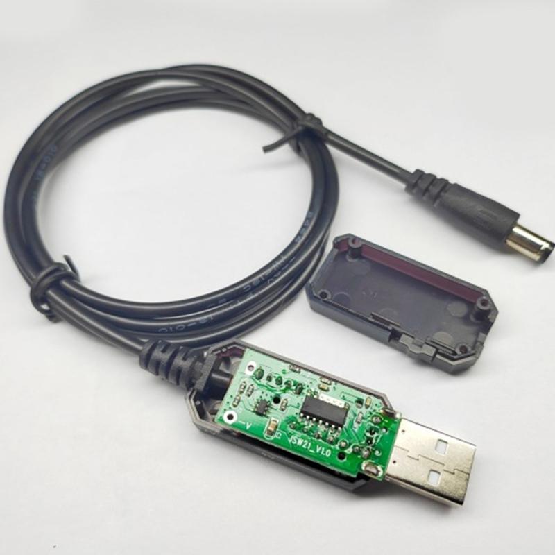 Digital Display Steps Up Power Cord 5V To 9V 12V Output DC5.5X2.1 Connectors USB Charging Cable with Digital Screen
