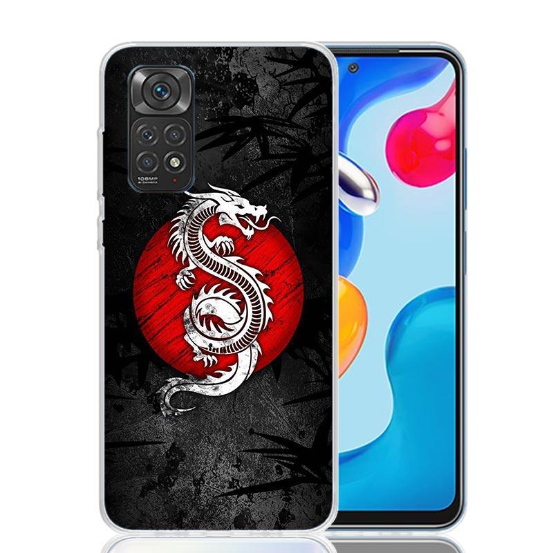 Japanese Dark Dragon Tattoo Phone Case For Xiaomi Redmi Note 15 14 13 12S 12 Pro Plus 11S 11E 11 11T 10S 10 Art Soft Pattern Cov