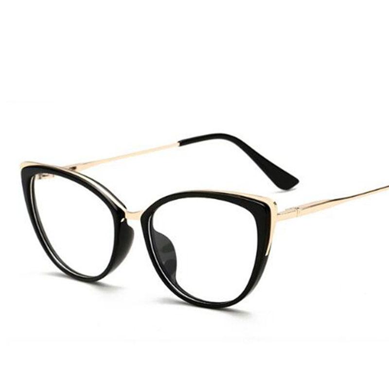 Cat Eye Spectacle Women Transparent Frame Optical Eyewear Myopia Glasses Diopter 0 -0.5 -0.75 -1.0 -2.0 -2.5 -3.0 To -6.0