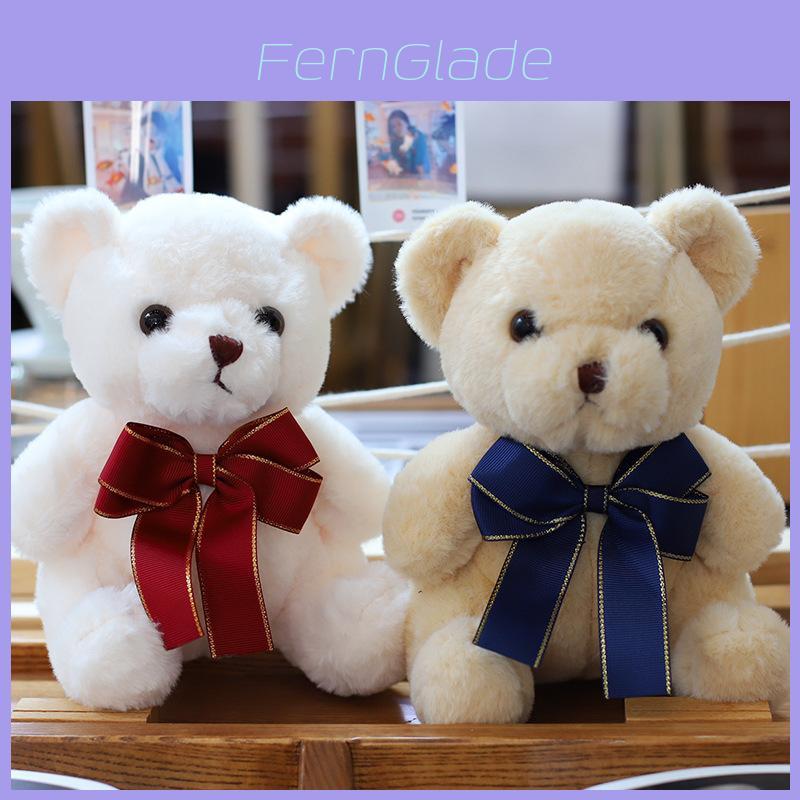 Cute Bear Bowtie Plush Toy For Kids Birthday Gift 23cm Stuffed Animal With Pp Cotton Filling