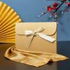 1Pc Silk Scarf Packaging Gift Wrapping Gift Box Practical Packaging Box Minimalist Envelope-style Pearlescent Paper Ribbon