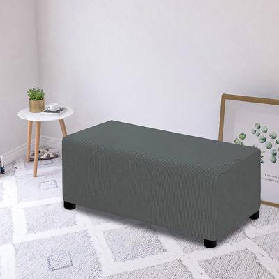 1Pc Stool Cover Rectangular Slipcover Large Polyester Elastic Removable Stretch Solid Color Footstool Protector