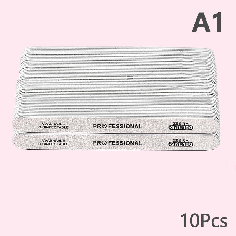 Washable Nail File Gray Straight Replaceable Double Sided Professional Sandpaper Sanding Polishing Tools