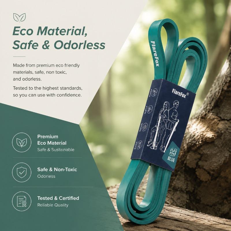 FlareFox Multiple Resistance Bands Set Pull-up Assist Straps Strength Agility Training Handy Gym Equipment for Home CrossFit 3