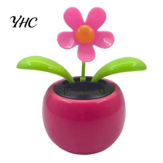 Car Dashboard Ornament Funny Solar Powered Cartoon Vibrant Ornamental Decoration Gifts Automobile Dancing Flower Swinging Toy for Friend
