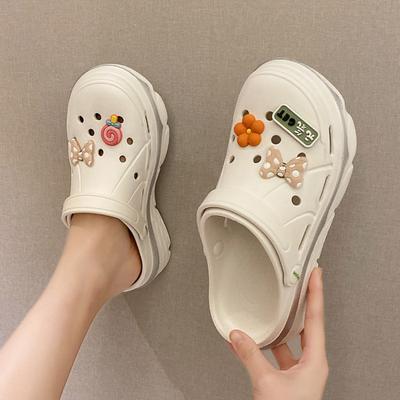 Cave Shoes Female Students Korean Version of The New Cute Baotou Slippers Summer External Wear Household Nurse Girl Heart Cool Slippers Female