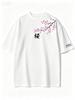 Summer Unisex Cherry Blossom Pattern Japanese Style Loosetee Shirt Suitable For Daily Wear Material Trendy Versatile Short Sleeve