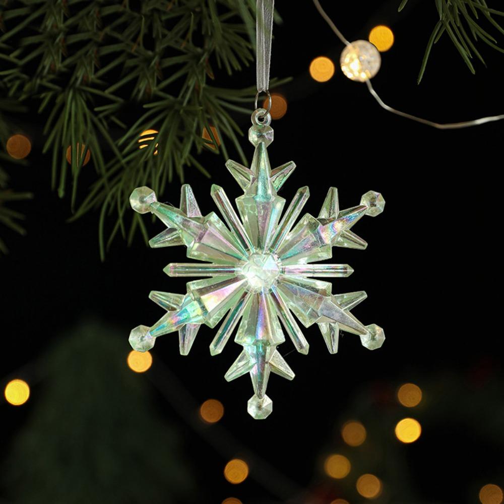 Shiny Christmas Tree Snowflake Pendant Acrylic Elk Xmas Ornament Hangging Party Supplies Christmas Tree Decorations New Year