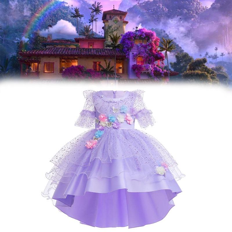 Incantevole Vestito da Principessa Casa Magica con Chiffon a Pois
