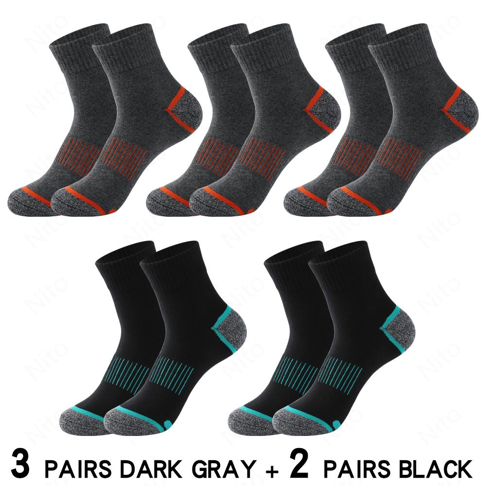 High Quality Lot Men's Socks Casual Breathable Run Sports Socks 5 Pairs Male Cotton Socks Winter Black Socks Men Large Size38-45