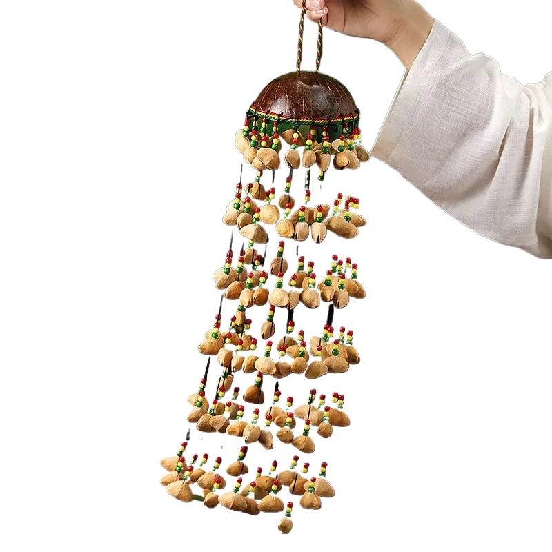 Coconut Shell Oleander Wind Chime Fruit Shell Handicraft Wind Chime Ethnic Style Window Decoration Exotic Household Goods