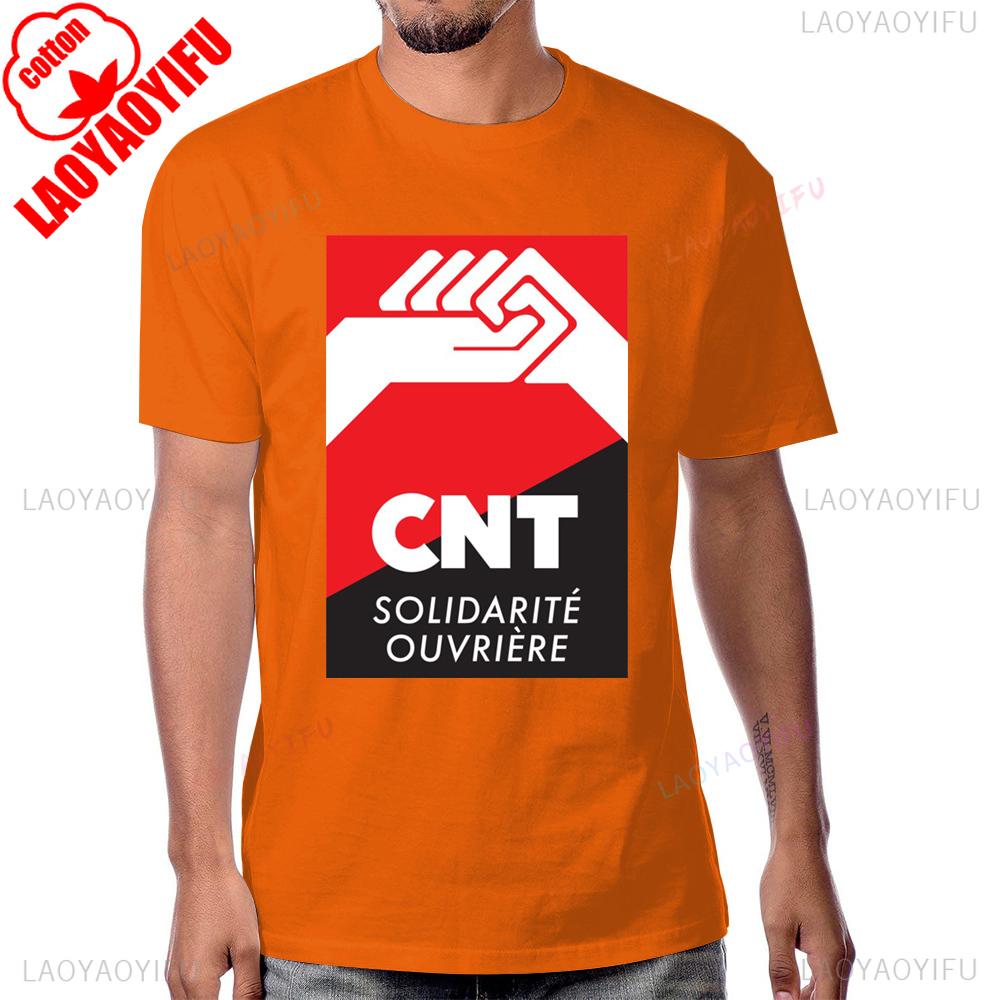 CNT Solidarite Ouvriere Tričko s krátkým rukávem Bavlněné Letní Styl Pánské Tričko Streetwear Hipster Dámské Tričko