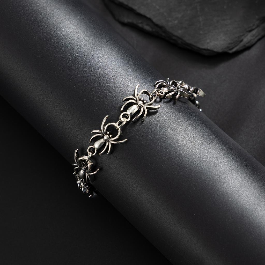 Ingemark Punk Hip-Hop Silver Color Spider Bracelet Women Vintage Adjustable Metal Chain Charm Bangles Couple New Jewelry Gifts