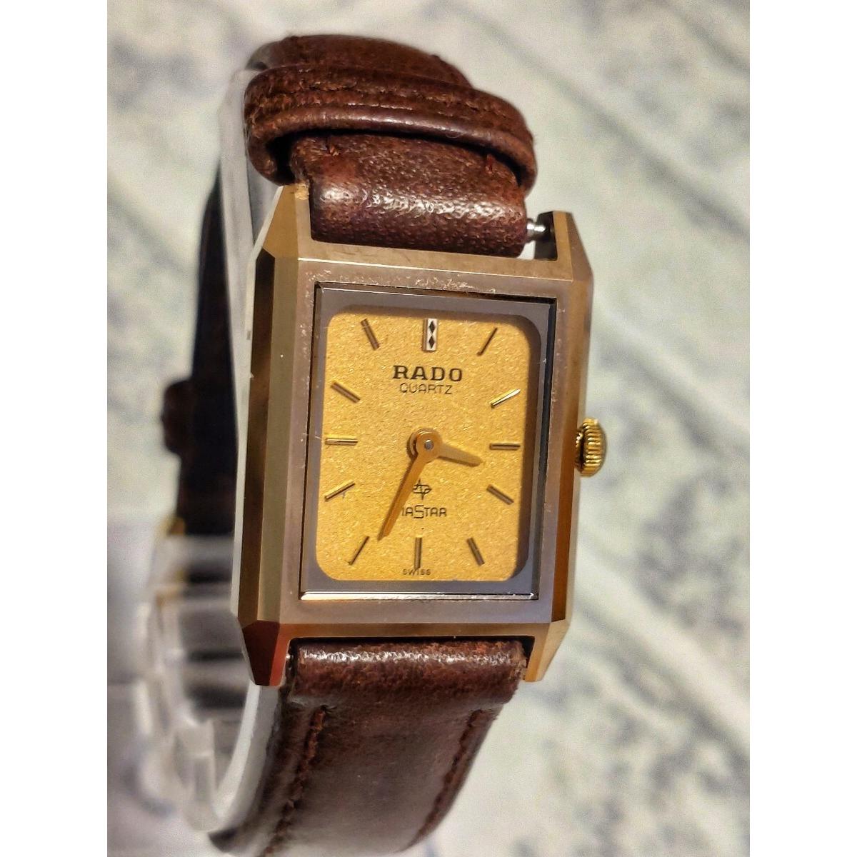 Used New battery replaced RADO Quartz DIASTAR Ladies Watch Square Gold Working Item Small Vintage