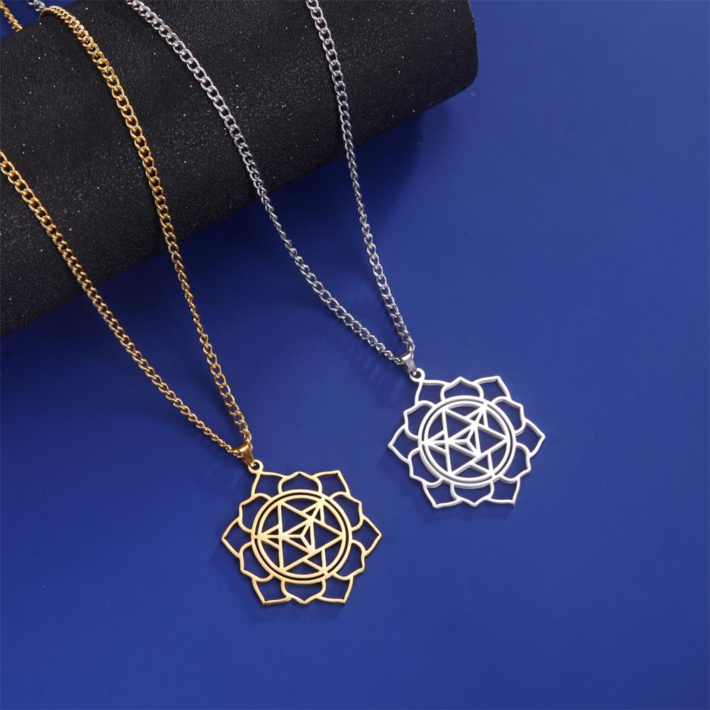  Hexagram Merkaba Stars Pendant Necklaces Flower of Life Yoga Jewish Mystical Symbol Necklace Protection Kabbalah Jewelry