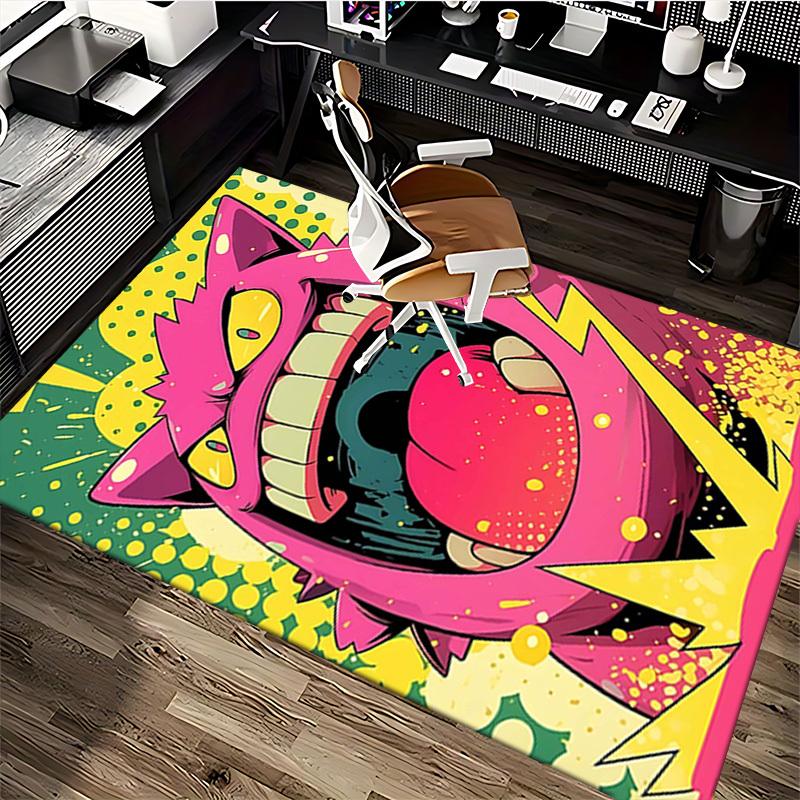 1pc Anime Cat Chair Mat - Cartoon Design Office Rug, Non-Slip Carpet for Desk, Anime Gift Idea, Suitable for Home Decor, Living Room, Bedroom, Game Ro