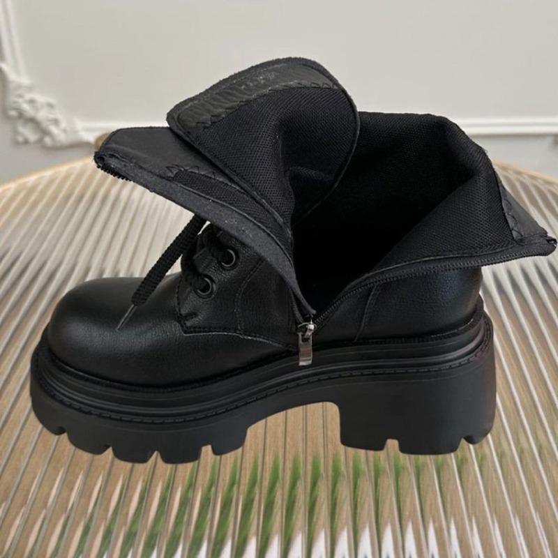 Thick-soled Martin Boots Women's New Autumn and Winter Boots Single Boots Heightening Fashionable Small Short Boots
