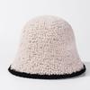 Black Bucket Hat Female Ins Internet Celebrity Knitted Basin Hat Autumn and Winter Season Versatile Face Small Face Cover Fisherman Hat
