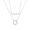 Women Fashion Light Luxury Double Layered Hollow Circle Geometric Pendant Clavicle Necklace