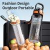 Summer Sport Water Bottles with Straw, Tritan Cup, One Click Open Water Bottle with Handle, Outdoor Portable Drinking Bottles