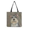 Damen Vintage Hundeprint Leinen-Tragetasche - Große Kapazität Lässige Schulter-Einkaufstasche für Lebensmittel, Strand & Täglichen Gebrauch KTB