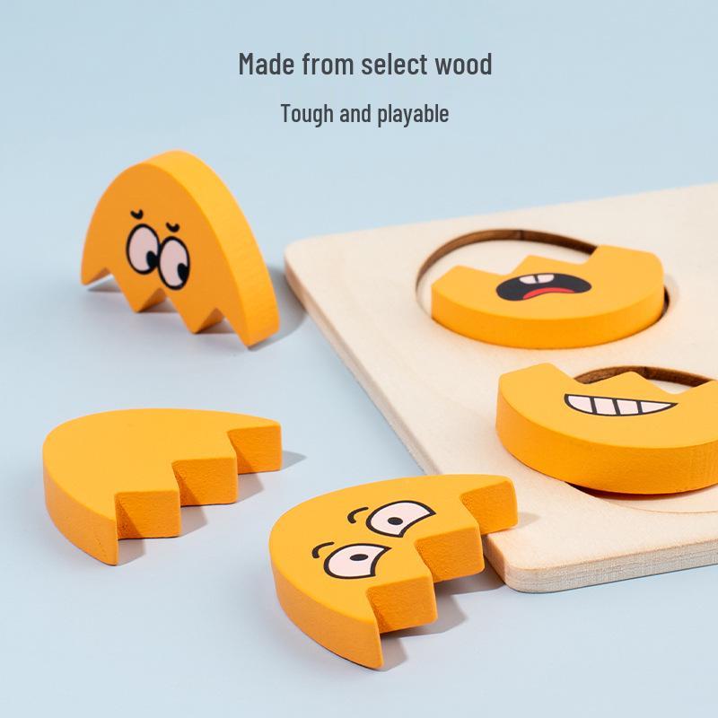 Montessori Emotion Matching Puzzle: Joy, Anger, Sadness & Happiness for Children's Educational Play