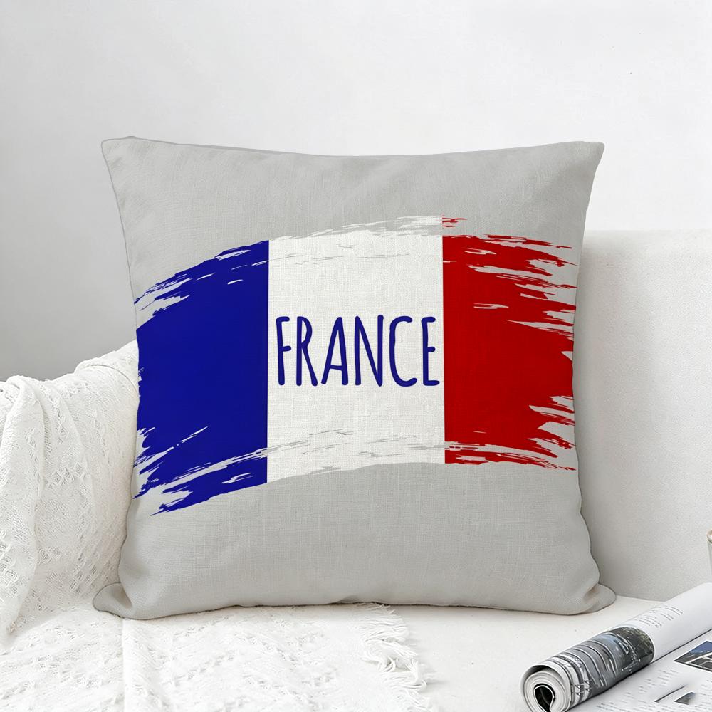 Flagge Frankreich Flagge Kissenbezug Natürliches Leinen Kissenbezug Set All-in-One Dekoration für Sofa Schlafzimmer Stuhl