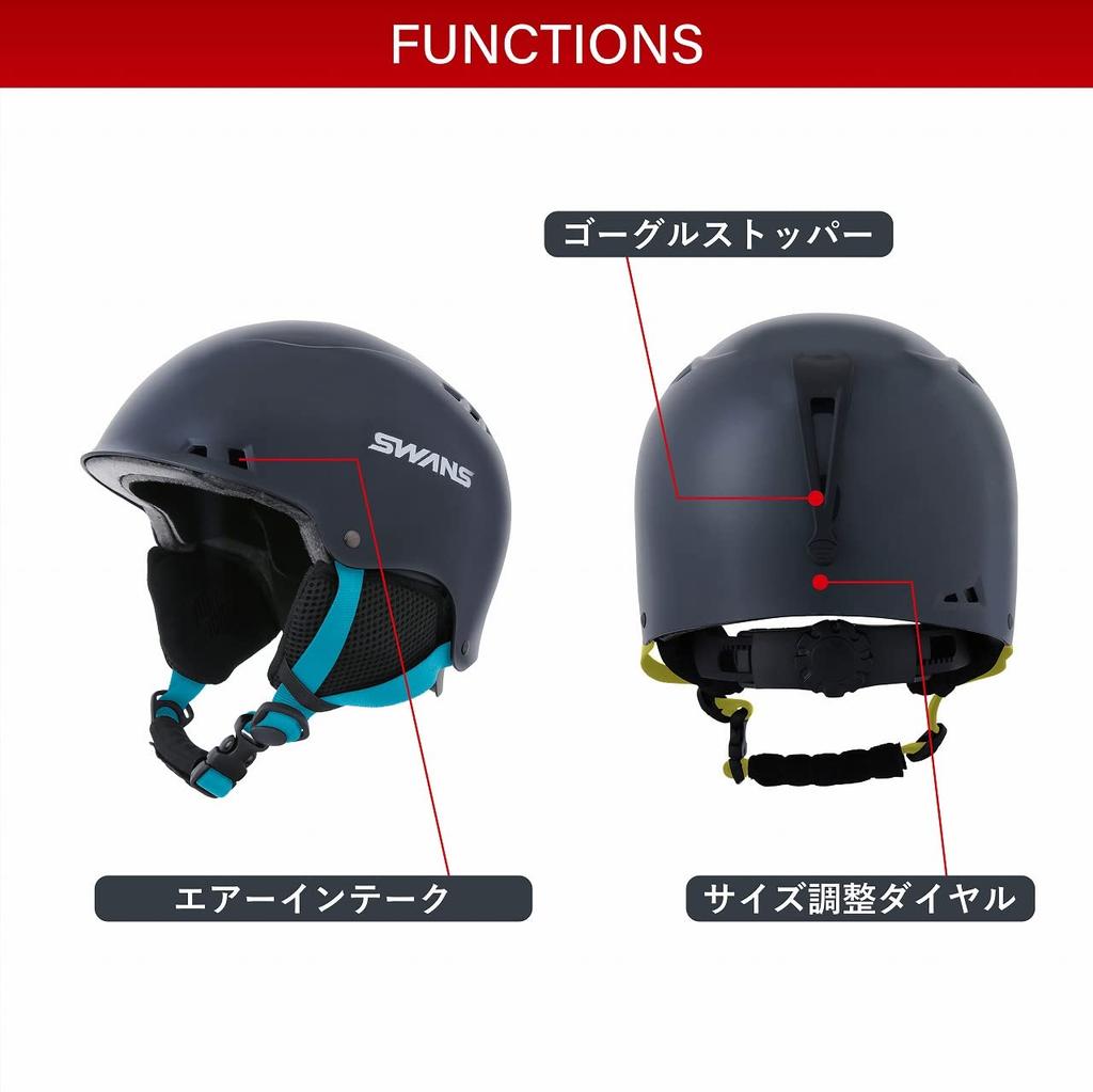 SWANS Helmet P1 BK Size M Children's Ski/Snowboard H-461R Black, (52cm-57cm)