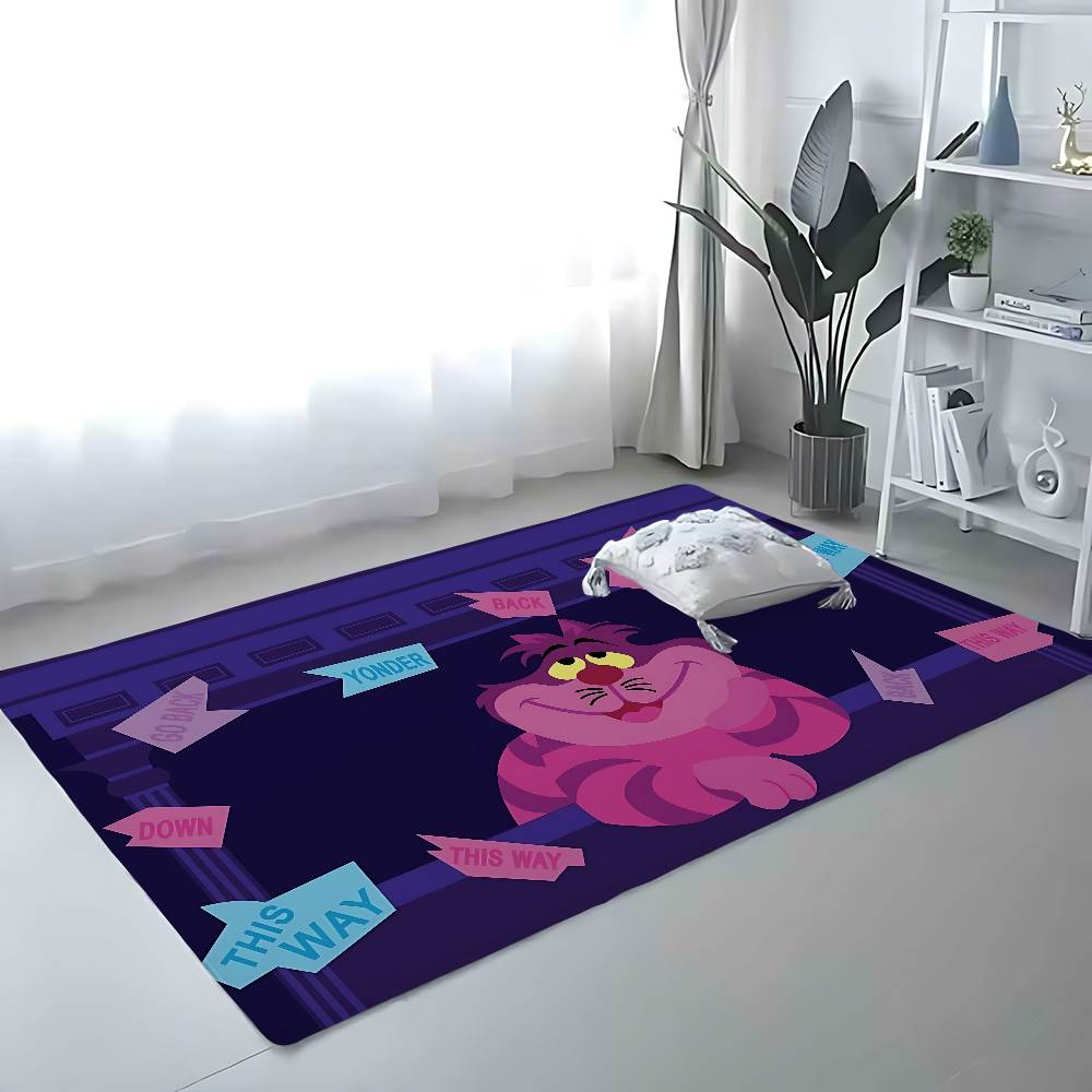 A-Alice In Wonderland Floor Mat Bathroom Absorbent Mat Simple Door Dirt-resistant Mat Home Kitchen Mat Foot Mat Entry Mat