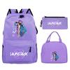 Demon Hunters Printed Children's Backpack Three-piece Campus Fashion Primary and Secondary School Students Large Capacity School Bag
