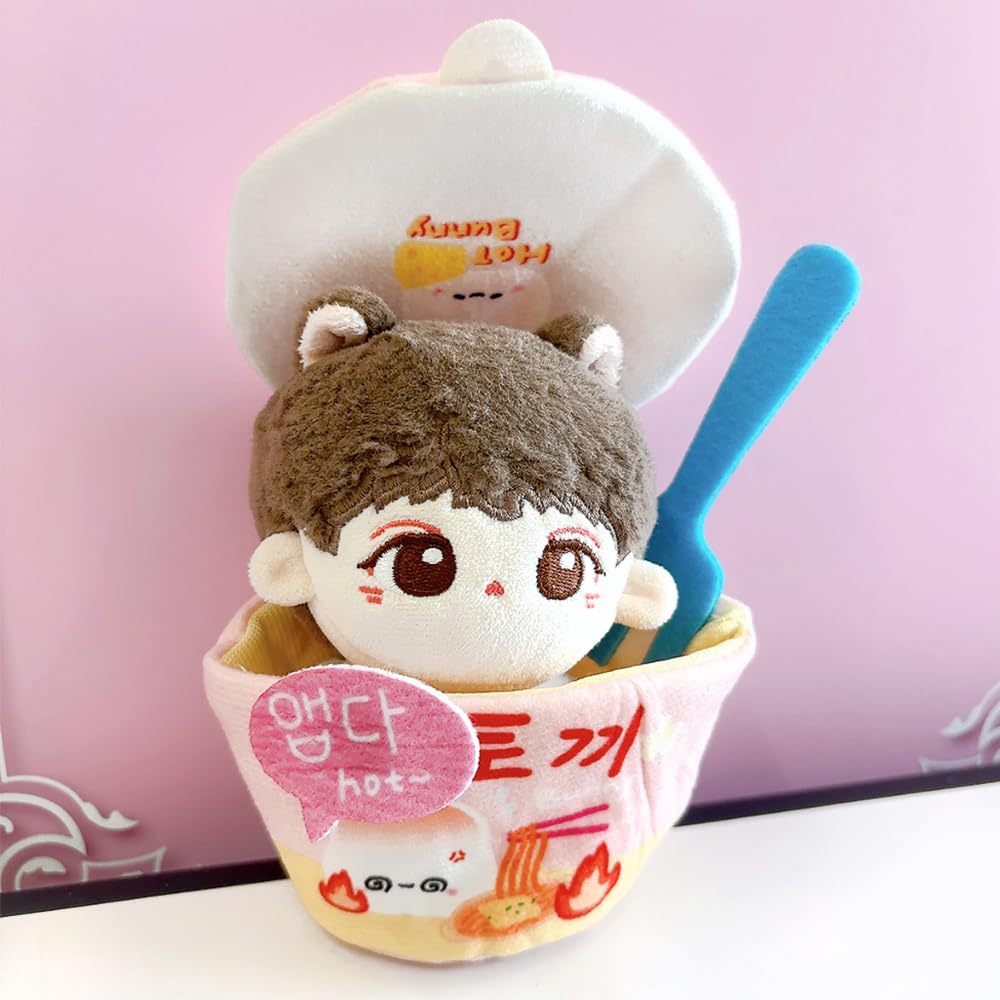 Cup Ramen-Shaped Plush Clothes for 10cm Plush Toys, Kigurumi Accessories, Otaku Activities, Doll Mascot, Kpopdoll Costume [Used]