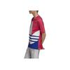 Adidas Originals Trifoliate Colorblock Logo Casual Short Sleeve T-Shirt Men Tops Red GE6222