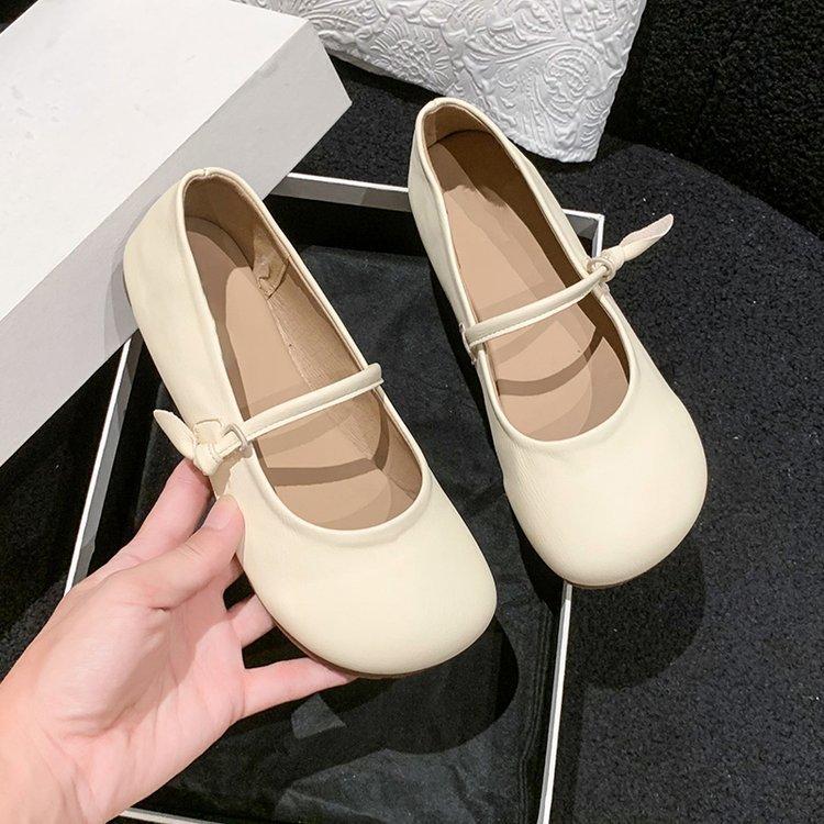 Mary Jane Shoes Women's Summer Temperament Versatile Shallow Mouth Soft Bottom Retro Granny Shoes Thick Heeled Single Shoes
