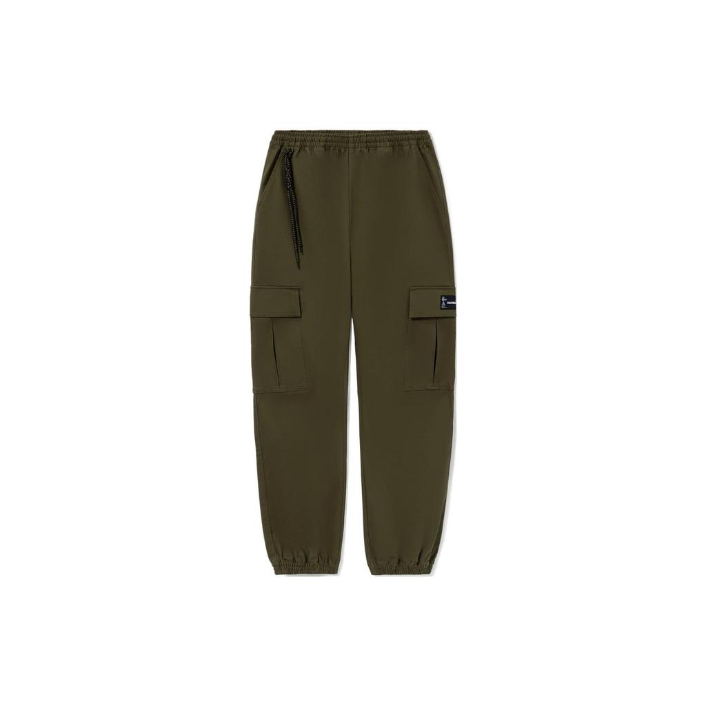 Li-Ning Skateboard Series Solid Color Cargo Pocket Detail Jogger Pants Men Bottoms Olive-Green AKXS085-3