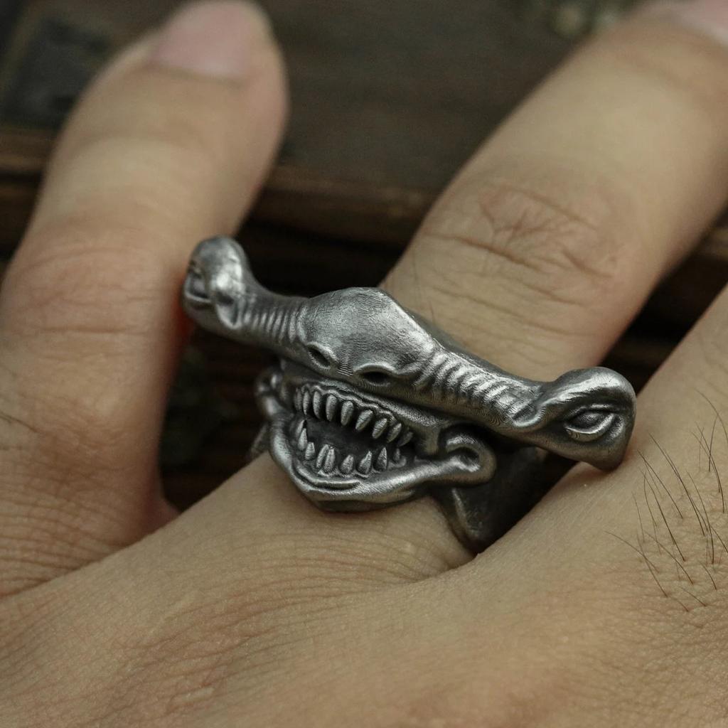 Demon Shark Vintage Halloween Wear Celebrate Animal Jewelry Ring