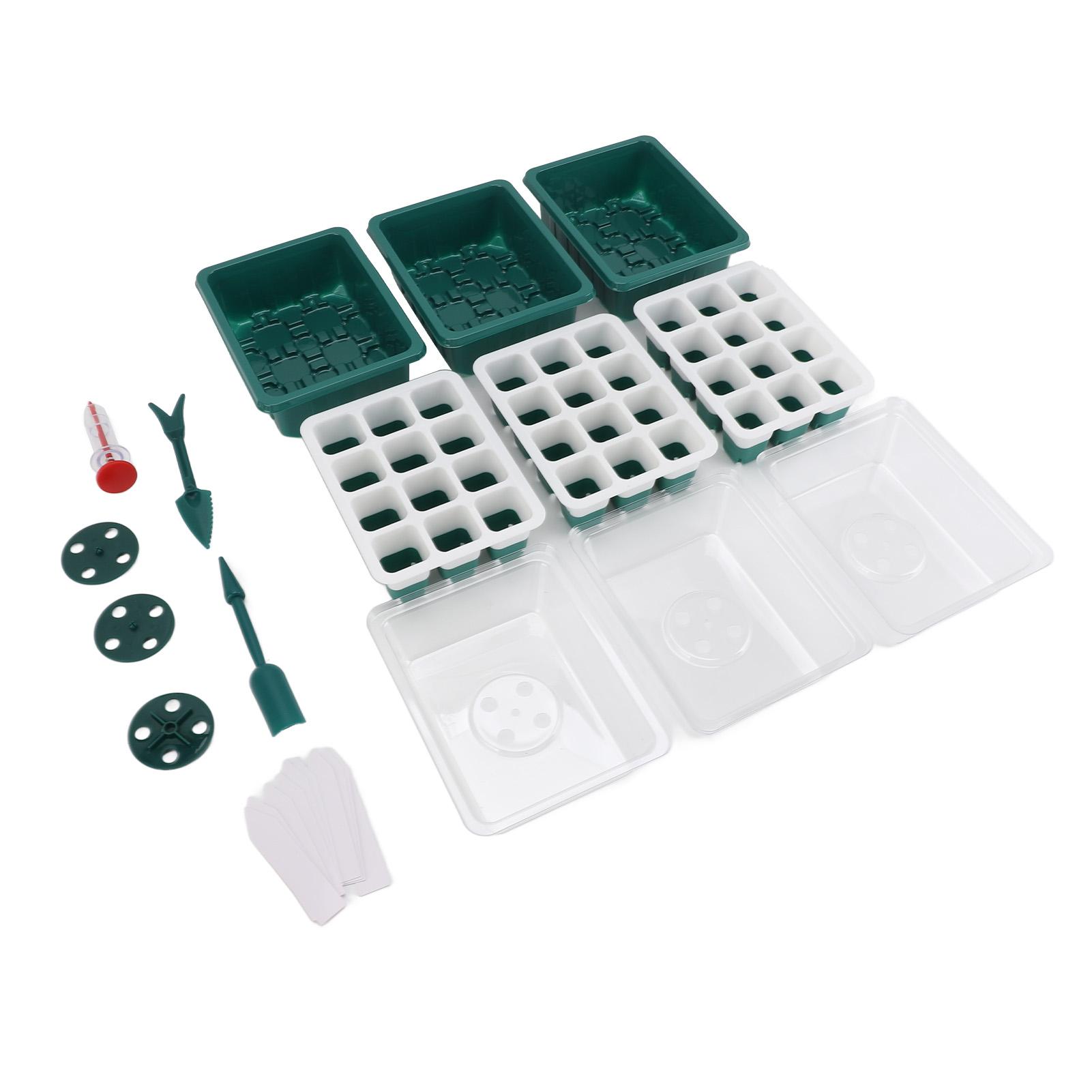 

3 Packs Plant Starter Tray Flexible Silicone Germination Tray Indoor Plant Starting Kit with Humidity Dome and Lids for Greenhouse Garden
