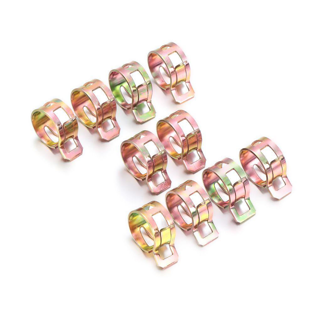 

10Pcs New Galvanized Stainless Steel Fastener Spring Clips Fuel Oil Line Water Hose Pipe Tube Clamp 6mm