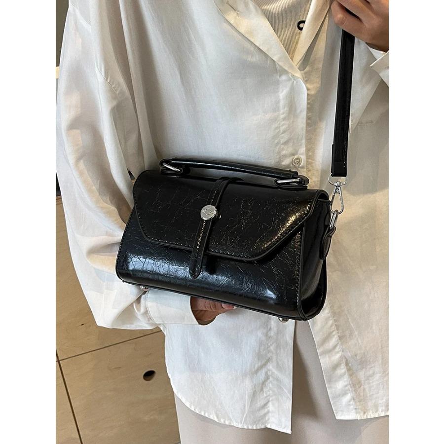 Fashion Sliver Damen Umhängetaschen PU Leder Klappendesign Tote Kleine quadratische Packung Trendy Vielseitige Lady Schultertasche