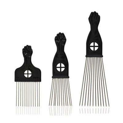 Bena Men's Double-Sided Metal Comb with Wide-Tooth & Steel Needle for Slicked Back Hair
