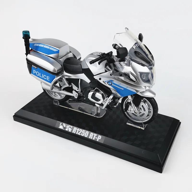 1/12 BMW R1250RT-P Police Simulation Alloy Motorcycle Model Shock Absorbers Sound and Light Collection Toy Car Kid Gift